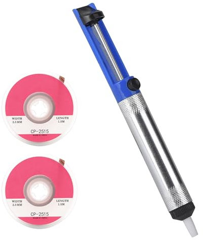 Pompe à Dessouder, Outil de Suppression de Soudure, Ventouse Outil à Dessouder Manuelle, Aspirateur à Dessouder, Éléments Électroniques Soudage de Réparation, Solder Sucker avec Fil de Etain a Souder