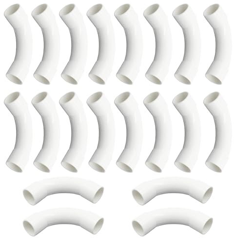 CATELL 20 Stück Rohrbogen M20 Pvc Rohrbogen, M20 Pvc Rohrbogen 90 Grad Steckbogen für Elektrorohr Rohrbogen für Elektrorohr Leerrohr Stangenrohr Kabelrohr Allzweck Aller Art Von Kabel 20 mm