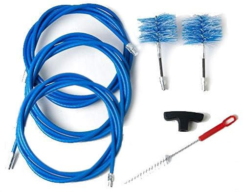 Kit de 9 m et 2 brosses à granulés de 80 mm, nettoyage du poêle tuyaux de cheminée