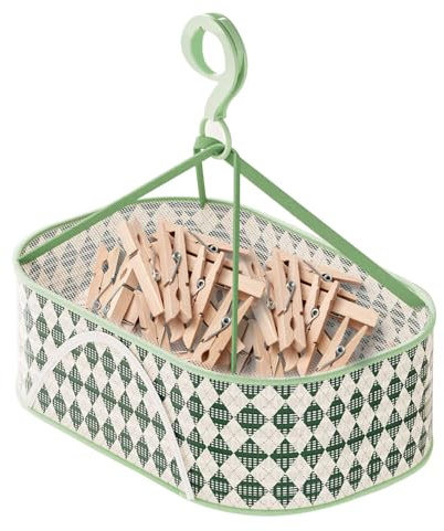 Peg Basket, Peg Bags for Washing Line with Hanger, Reusable Clothes Pegs Basket, Durable Hanging Storage Bag, Foldable Laundry Pegs Baskets for Indoor Outdoor Use, Ideal for Dorm, Gym, Travel