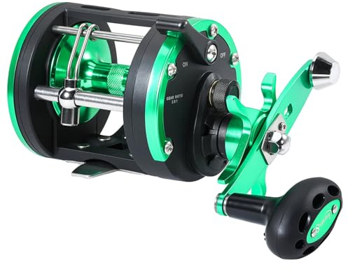 Sougayilang Carrete de pesca de arrastre, suave y potente, bobina oceánica para pesca desde barco, carrete de viento para agua salada para pez gato, musgo, lubina, salmón-G30L