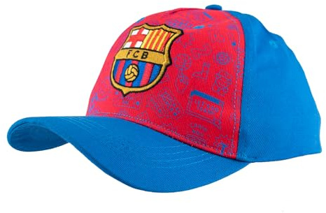 Hy-Pro Gorra de béisbol de Barcelona con licencia oficial, material de calidad con correa ajustable, cómodos accesorios para fanáticos de los deportes, elegante gorra de fútbol roja y azul para niños