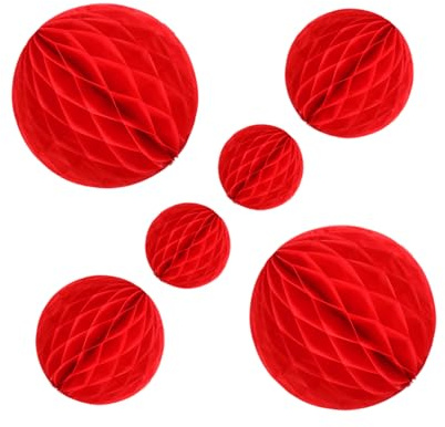 TOBBOMEY Bola Colgante De Panal Roja De Papel 10-30 Cm 6 Piezas Decoración Festiva Para San Valentín Año Bodas Fiestas
