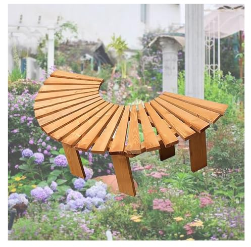 Genérico Banco De Árbol Semicircular, Asiento De Gran Capacidad De Carga, Silla De Madera For Patios, Jardines, Piscinas Y Más.(Color 1)