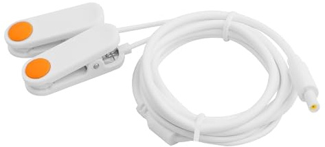 TIENFOKOTA Elektrodöronklämma, 2,35 mm-kontakt med 2 öronklämmor, filtspetsdesign för komfort och halkfrihet, vit, 1ST, 1,2M/3,9FT