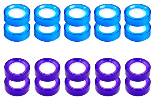 DRESSOOS 20 St Fingerfuktare för Dokumenthantering Ergonomisk och Portabel Rund Plastmugg med Fuktig Svamp för Räkning och Sortering av Sedlar och Papper i och Skola Transparent och Blå