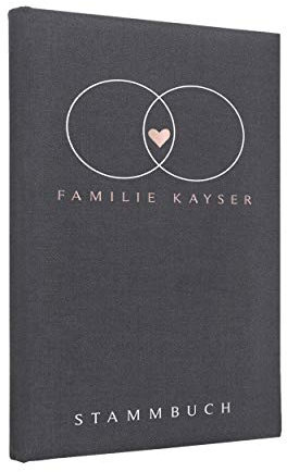 Hochzeitideal Stammbuch 'Serie Alan' Klassisch dunkelgrau | Handgefertigt aus Buchbinderleinen 21x14 cm | 6-Ring-Mechanik für Behördenlochung | personalisierbar | inkl. Einleger & Erinnerungsseiten