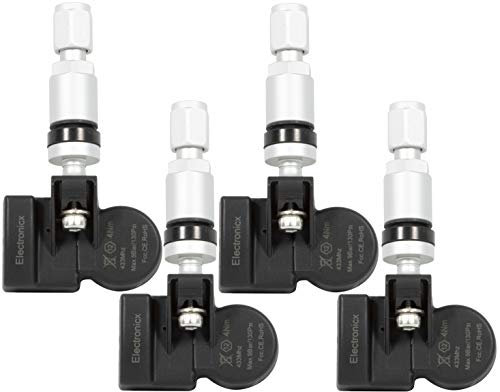 4 x RDKS TPMS däcktryckssensor däcktryckskontrollsystem metallventil silver lämplig för GT86
