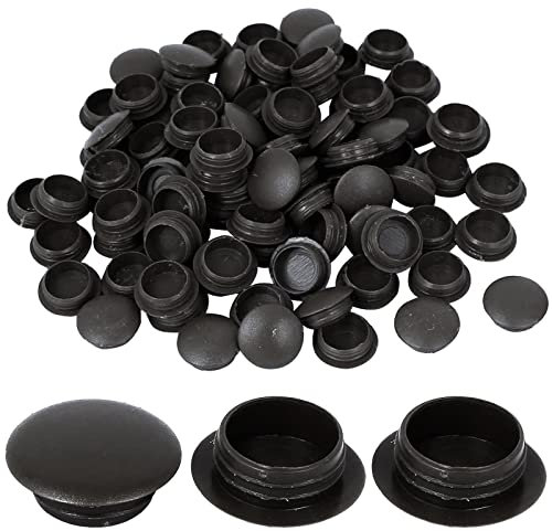 200 Pcs Abdeckkappen für Schrauben Möbel Lochabdeckung Kunststoff Schraubenkappen Möbel Abdeckkappen Schwarz Blindstopfen Abdeckkappen, Möbel Abdeckkappen Schwarz, für Furniture (12 mm, 10mm)