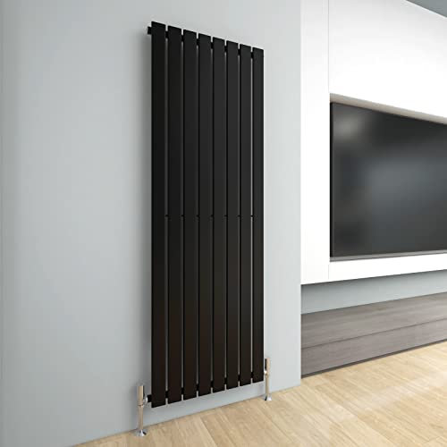 Radiator Horizontal Vertical Designer Flat Panel Central Heating Radiator 1800mm Height (1800x544mm Single, Black)