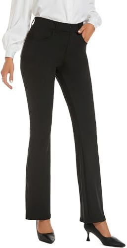 adorence Pantalones de Vestir Elegantes para Mujer con 4 Bolsillos, Leggings Acampanados, Ideales para Oficina y Negocios, Mallas Acampanadas Mujer, Pantalones Mujer Versátiles