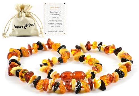 RAW Baltic Amber Necklace - Natural Amber from Baltic Region, Genuine Amber (13in.) (K)