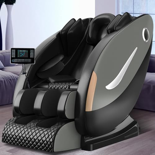 COITROZR Massage Chair Full Body, Zero-Gravity Massage Chair, LCD Screen, 3D Surround Sound Speakers, Heat Function, Bionic Massage Techniques (Color : Black)