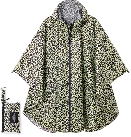POWINSUN Poncho de pluie tendance avec capuche, manteau imperméable avec poche pour femmes, hommes, adultes, Motif, taille unique