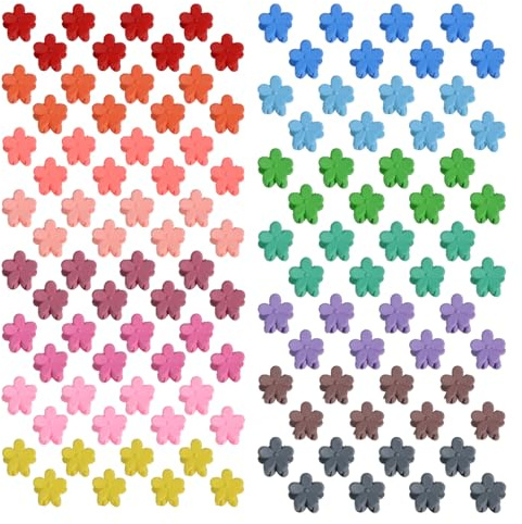Mini Flower Hair Clip Flower Clips,Colorful Mini Hair Claw,for Women, Girls,Baby, Toddler Bangs Strong Grip Small Tiny Rainbow Hair Clips (50, Matte Colors)