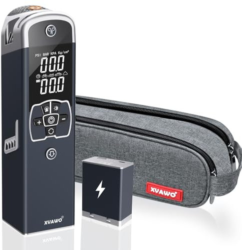 Gonfleur à Pneus et Compresseur d'air Portatif: Pompe Sans Fil Rapide avec écran Double LED 150PSI pour Voiture Vélo et Moto