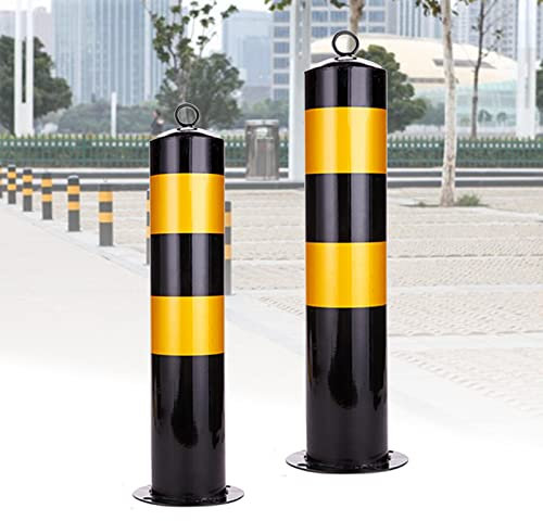 GTATBTG Concrete Parking Bollards - Security Posts for Driveways and Commercial Use, Heavy-Duty Metal Barriers with Reflective Tape for Enhanced Car Protection