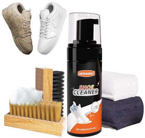 WERNMIND 5PCS Kit De Limpieza Para Zapatillas De Ante, 3 Piezas, Blanco, Espuma Tela, Tenis, Malla, Botas Cuero, Lona, Zapatillas Deportivas, Zapatos Golf, Kit Limpieza, Juego Cepillos.