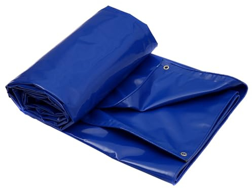 Lona de protección,5x10m 400g/m² Tela PVC Impermeable y Reforzada Lona Multiusos con Ojales Metálicos Fabricado Alta Densidad Gran Resistencia(Azúl)