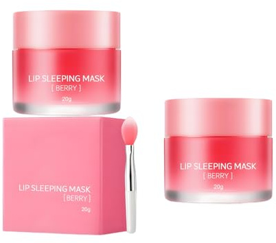 2PC Lip Mask, Lip Sleeping Mask Descamadora, Lip Balm, Mascarilla Hidratante De Labios Natural, Bálsamo Labial Hidratante Repara y Nutre los Labios Secos y Agrietados