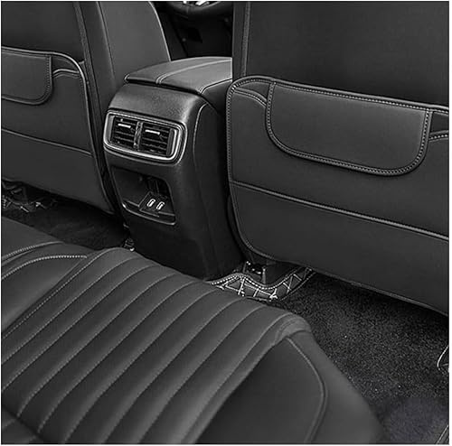 H-Quenby 2 Pcs Car Seat Protector Kick Mat for Ford F150 2009-2025 F250 2009-2023, Rear Seat Anti Foot Pad Backrest Protector Protect Against Dirt and Scuffs