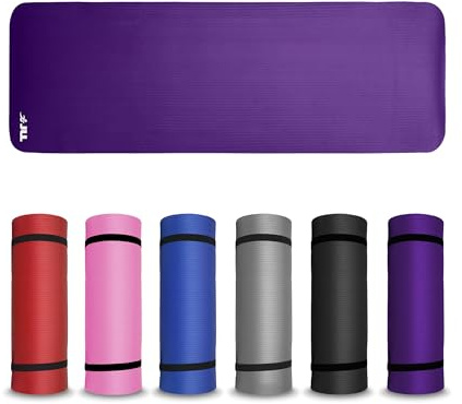 JLL Yoga Mat Thick 10mm Non-Slip Pilates Workout Exercise Mat, Ideal Camping Mat(Purple)