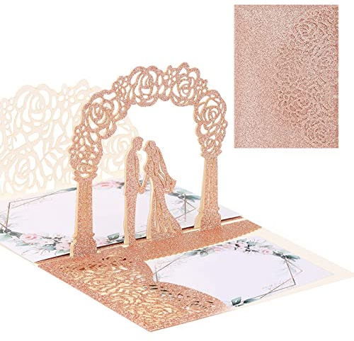 AIYONG Tarjeta Regalo de 3D Pop-up de San Valentín, Novias, Aniversario, Felicitación de Boda Invitación, tarjeta felicitacion boda, invitaciones boda,Romántica Tarjeta Cumpleaños