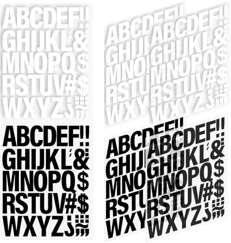 XQEUMC 6 Piezas Letras Termoadhesivos de 5cm, parches letras termoadhesivas,Letras impermeables de planchar de hierro y de transferencia térmica para camisetas(Negro, blanco)