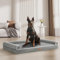 Doggyhut Orthopädisches Hundebett Ergonomisches Hundesofa Hundecouch mit Noppenschaumstoff Memory Matratze für Größen Aller Rassen, waschbar rutschfest (Grau, XXL:127x91cm)