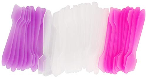 Wopanxye Lot de 50 mini spatules de maquillage jetables pour masque facial, crème faciale, lot de 50 mini cuillères cosmétiques à pointe en plastique pour mélange, échantillonnage, épilation à la