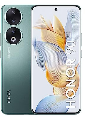 HONOR 90 Smartphone 5G, fotocamera tripla da 200 MP, schermo curvo AMOLED da 6,7 e 120 Hz, 12 GB+512 GB, batteria da 5000 mAh, Supercharge da 66 W, due SIM, Android 13, verde (ricondizionato)