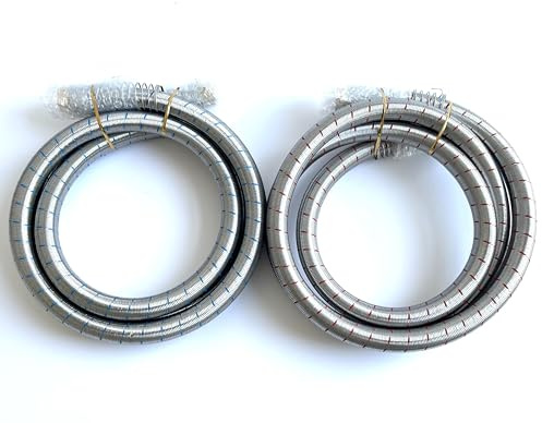 2-Pack Industrial Grade Premium Washer Hoses 1/2 fitting ID - No-Lead Burst Proof Red and Blue Lined Water Inlet Supply Lines - Universal Connection - 10 Year Warranty (8FT)