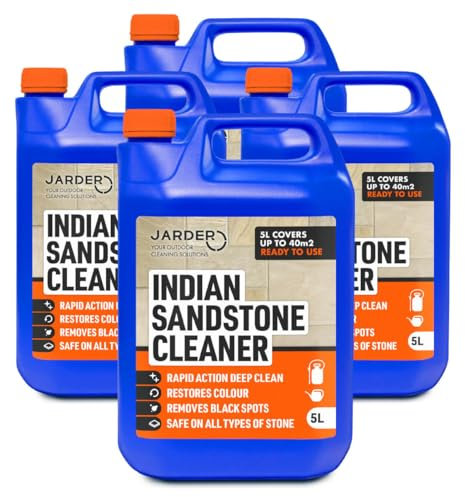 Jarder Indian Sandstone Cleaner 4 x 5L – Removes Dirt, Grime, Algae, Mould, and Black Spots, Restores Colour, Safe on All Stone Types