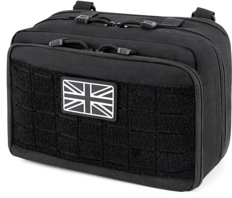 Jueachy Tactical Molle Pouch Large Admin Bag Utility Tool Pouches Molle Attachment EDC Pouches Expandable Molle Pouches for Hiking Hunting Organizer Medical Pocket Patch Included