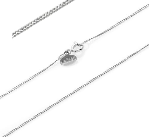 Louis Ciocchetti desde 1887 - Cadena de Plata 925 Fina y Delicada, Collar para Mujer y Hombre, Cadena Estilo Barbazzale, Grumetta Ideal para Colgantes