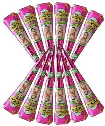 Sarthi 100% Natürliche Henna 6x Paste Cones (Rot-Braun) 250 g - Keine Mischung, Kein PPD - Hautfreundlich & Sicher - Perfekt für Körperkunst & Traditionelle Designs