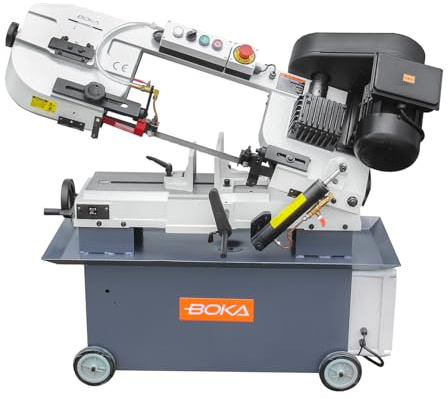 BOKA BS-712N - Sega a nastro metallico, potenza di taglio 178 x 305 mm, 4 velocità, meccanismo di spegnimento automatico, 230 V, 1100 W, ideale per la lavorazione dei metalli