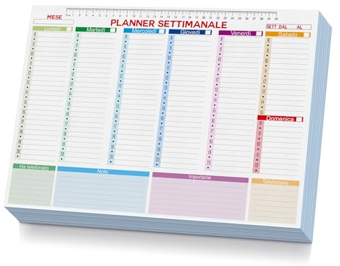 Arterby's® - Plan Settimanale A3 (29,7 x 42 cm) - Organizzazione e Produttività - Da tavolo - Senza date (C0005-V1, A3)