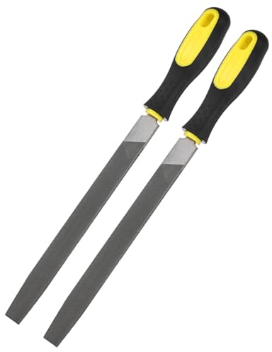 M METERXITY 2-pack platt metallfil 12 tum, högkolstål fil diamantfil handfil W PVC grepphandtag för trä/metall/keramik/glas/sten/smycken/kakel/modell/gör-det-själv/slipfil