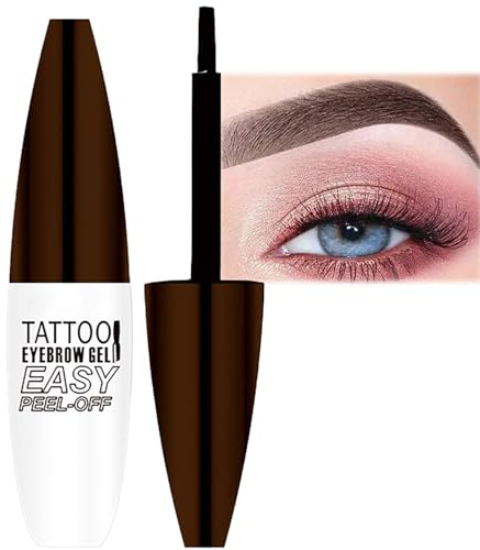Waterproof Peel Off Eyebrow Gel - Semi-Permanent Brow Tattoo Lasts 3 Days - Gray Brown Tint - Suitable for All Shapes - Makeup Fix