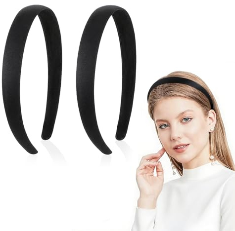 2 pezzi in pelle scamosciata nera come fasce per capelli da donna 2 cm di larghezza fasce antiscivolo moda tinta unita fasce per capelli costume accessori per capelli donne ragazze diademi para mujer
