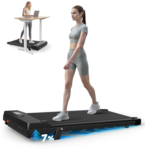 Dskeuzeew Laufband Walking Pad mit Neigung - Laufbänder für Zuhause Büro Steigung Schreibtisch Laufpad Laufgerät Elektrisch Walkpad Gehband Laufpad Treadmill, Schwarz