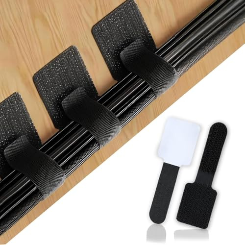 30 Pieces Tape General Cable Holder Self-Adhesive, Cable Management Desks, Tape Cable Organizer Desk Cable Holder For Desk, TV, Fairy Lights, Bedside Tables, Charging Cables
