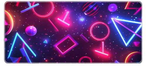 HongXINGDd 900x400mm XXL Alfombrilla Raton Gaming Grande Patron Geometrico Impermeable Base Goma Antideslizante Bordes Cosidos Superficie Texturizada Accesorios Ordenador Portatil PC