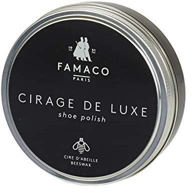 Famaco - Boite de Cirage à la Cire d'Abeille - Nourrit et Assouplit le Cuir - Crème Pour tous types Chaussures en Cuir - Brillance Supérieure et Longue Durée - Couleur Marron Foncé -100ml