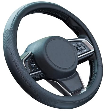 Coprivolante Pelle - ZATOOTO Coprivolante Auto Universale, Copri Volante per Auto, Universale, 37-38cm, Nero