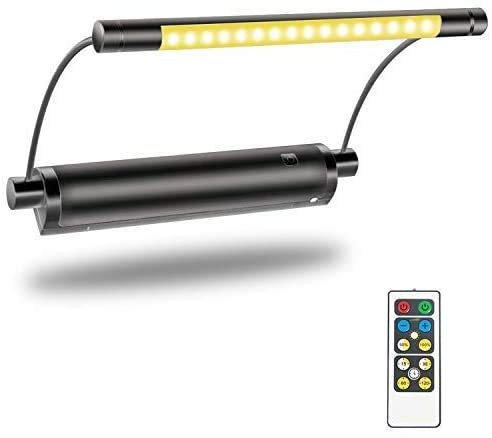 HONWELL Bilderleuchte LED Batteriebetrieben Wandleuchte mit Fernbedienung Uplight, Drehbare Lichtköpfe mit Timer-Dimmer, Kunstlichter für Gemälderahmen Wandspiegel Artwork - Schwarz