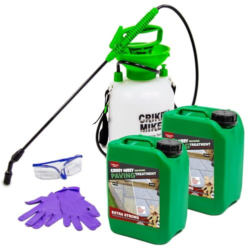 Crikey Mikey Extra Strong Ultimate Treatment 10L Kit for Drives, Paths, Patios, Decking, Walls, Fences & Roofs - Remove Algae Lichen & Mould