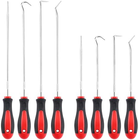 8 Pièces Jeu de Crochets et Tournevis Mécanique de Précision, Crochets Longue Portée Ramassage et Crochet Pics et Crochets de Précision Outil de Retrait de Joint Torique Extra Longs