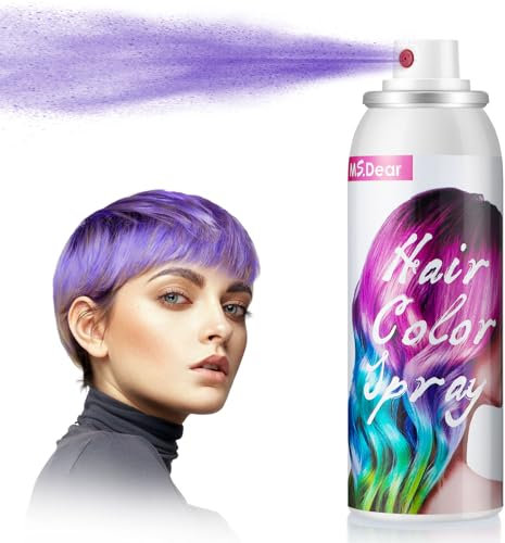 Spray Couleur Pour Cheveux Pourpre, Laque Temporaire Colorée Pour Cheveux, Spray Colorant Capillaire Lavable À Usage Unique Pour Fête Costumée Cosplay Halloween, Coloration Rapide -100ml